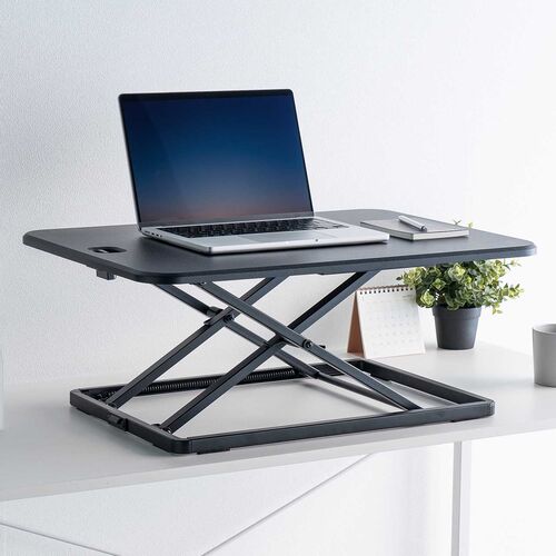 【アウトレット】卓上スタンディングデスク 幅67cm 高さ調整4.5～40.5cm ブラック