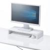 【アウトレット】モニター台(3段階横幅可変・スマホスタンド/引き出し付き・ホワイト)