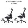 メッシュチェア シンクロロッキング ロッキング固定 跳ね上げアームレスト 薄型オットマン付き 4D ランバーサポート