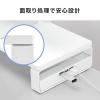 【アウトレット】キーボード収納モニター台(W600mm・机上台・USBポート&電源タップ付き・ホワイト)