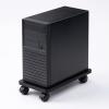 デスクトップPCスタンド 21.3cm×41cm キャスター付き 耐荷重50kg ブラック