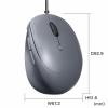 【アウトレット】有線エルゴマウス USB接続 小型 静音 5ボタン 戻る/進むボタン搭載 DPI切替 ブルーLED FREEROシリーズ ブラック