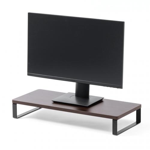 ダークブラウン ディスプレイ台 本体 モニター台 幅60cm 奥行25cm 木目調 ダークブラウン 100-MR194M