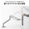 【アウトレット】高耐荷重 モニターアーム 2～20kg対応 クランプ式 グロメット式 ホワイト