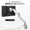 【アウトレット】高耐荷重 モニターアーム 2～20kg対応 クランプ式 グロメット式 ホワイト