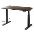 電動昇降デスク(スタンディングデスク・幅120cm・奥行70cm・木目調・高さメモリー付き・座りすぎ防止・ブラックフレーム・濃い木目天板・ブラウン天板)