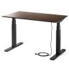 電動昇降デスク(スタンディングデスク・幅120cm・奥行70cm・木目調・高さメモリー付き・座りすぎ防止・ブラックフレーム・濃い木目天板・ブラウン天板)