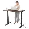 電動昇降デスク(スタンディングデスク・幅120cm・奥行70cm・木目調・高さメモリー付き・座りすぎ防止・ブラックフレーム・濃い木目天板・ブラウン天板)