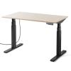 電動昇降デスク(スタンディングデスク・幅120cm・奥行70cm・木目調・高さメモリー付き・座りすぎ防止・ブラックフレーム・木目天板・ライトブラウン天板)