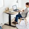 電動昇降デスク(スタンディングデスク・幅120cm・奥行70cm・木目調・高さメモリー付き・座りすぎ防止・ブラックフレーム・木目天板・ライトブラウン天板)