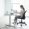 電動昇降デスク(スタンディングデスク・幅140cm・奥行70cm・木目調・高さメモリー付き・座りすぎ防止・ブラックフレーム・白天板・ホワイト天板)
