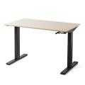 スタンディングデスク(手動昇降式・座りすぎ防止・幅120cm・奥行70cm・ブラックフレーム・木目天板・ライトブラウン天板)