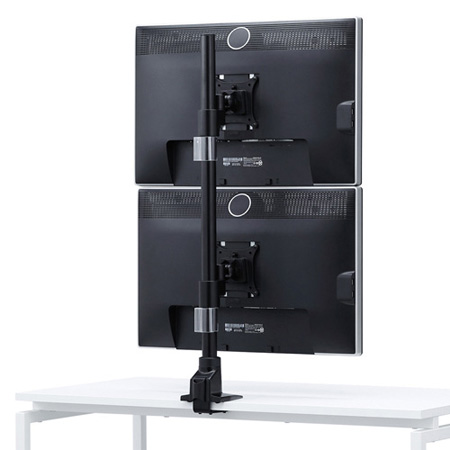 水平多関節液晶モニターアーム(上下2面・VESA対応・クランプ