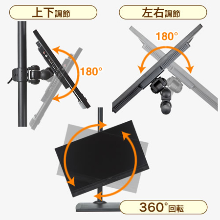 デュアルモニターアーム(スタンドタイプ・上下設置・2面用・24インチ対応・耐荷重6kg) EYETX-LA006W 【エルゴノミクスショップ】