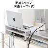 【アウトレット】モニター台 2段収納タイプ 幅100cm 木製 ホワイト