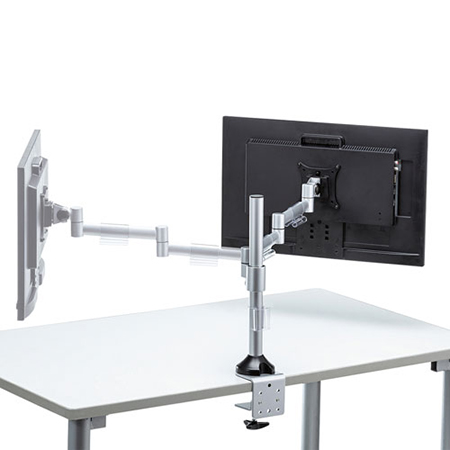 液晶モニターアーム(水平多関節・クランプ式・ネジ固定・1面・H420mm