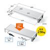 【アウトレット】モニター台(USB3.0・コンセント搭載・キーボード収納・スチール製・幅60cm・ホワイト)