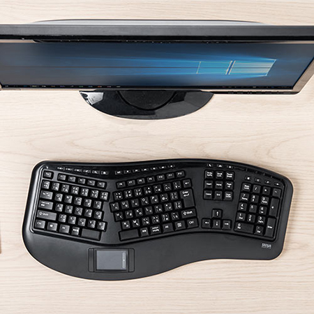 エルゴノミクスショップ エルゴノミクスキーボード 人間工学キーボード エルゴキーボード ワイヤレス タッチパッド メンブレン フルキーボード