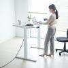 スタンディングデスク(電動昇降式・幅120cm・奥行70cm・ホワイト・高さメモリー付き)