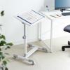 【アウトレット】サイドテーブル(ノートPC台・高さ調整・角度調整・ベッド・ソファーサイド・ホワイト)