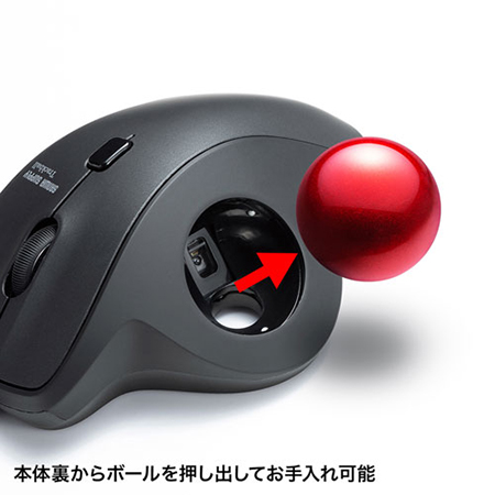 トラックボールマウス(有線・エルゴノミクス・静音・親指・3ボタン)