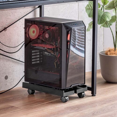 CPUスタンド 耐荷重30kg キャスター付き 幅20～30cmのPC対応 デスクトップPC用スタンド