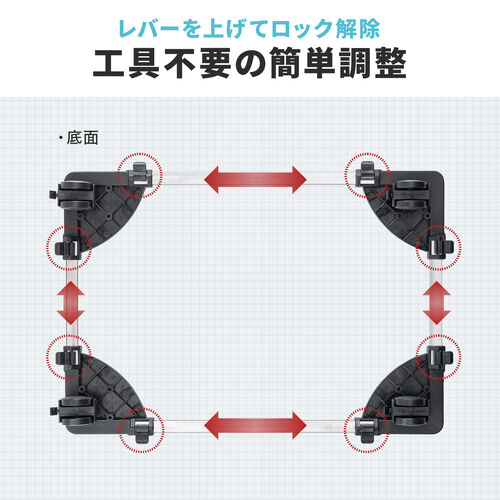 CPUスタンド 耐荷重50kg キャスター付き 無段階調整 デスクトップPC