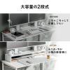 モニター台 2段式 幅100cm 机上台 モニター下収納 2段収納 木製 ブラック