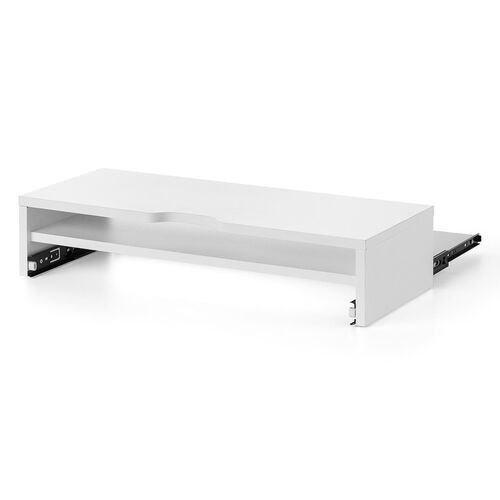 モニタースタンド 2段式収納 幅60cm キーボードスライダー付き 木製