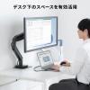 モニターアーム 32インチ対応 高耐荷重 最大49インチ対応 2~20kg対応 クランプ グロメット固定対応 ブラック