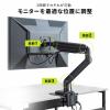 モニターアーム 32インチ対応 高耐荷重 最大49インチ対応 2~20kg対応 クランプ グロメット固定対応 ブラック