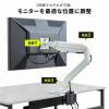 モニターアーム 32インチ対応 高耐荷重 最大49インチ対応 2~20kg対応 クランプ グロメット固定対応 ホワイト