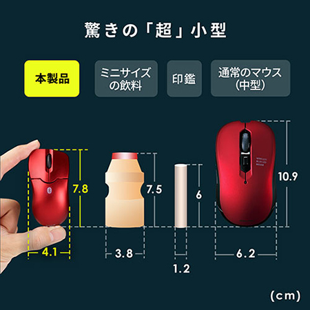 超小型Bluetoothマウス(Bluetooth3.0・ブルーLEDセンサー・3ボタン・静音・超小型・モバイル・エルゴノミクス・ブラック・iPadOS対応)  YT-MA129BK 【エルゴノミクスショップ】