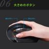 【アウトレット】 ワイヤレスエルゴマウス 充電式 ブルーLEDセンサー 5ボタン 静音ボタン ブラック