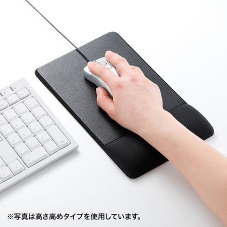 リストレスト付きマウスパッド 布素材 高さ18.5mm ブラック MPD