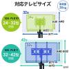 液晶テレビスタンド(三脚式・32型~42型・高さ調節可能)
