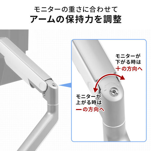 高耐荷重 モニターアーム 2～20kg対応 クランプ式 グロメット式