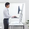 【アウトレット】スタンディングデスク(高さ調整可・モニタアームスタンド・昇降式ワークステーション)