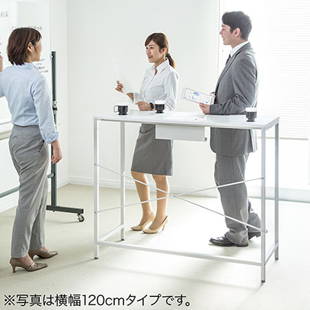 スタンディングデスク 高さ100cm 幅160cm ホワイト YT-DESKF025