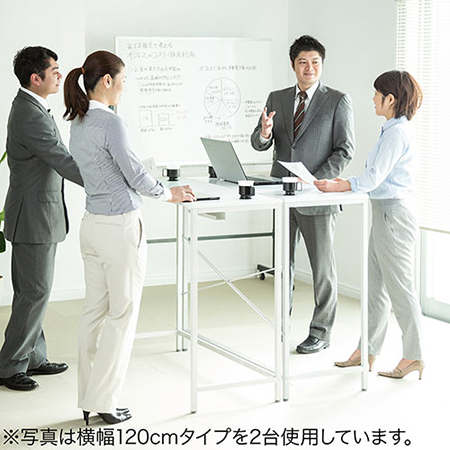 スタンディングデスク 高さ100cm 幅160cm ホワイト 100-DESKF025