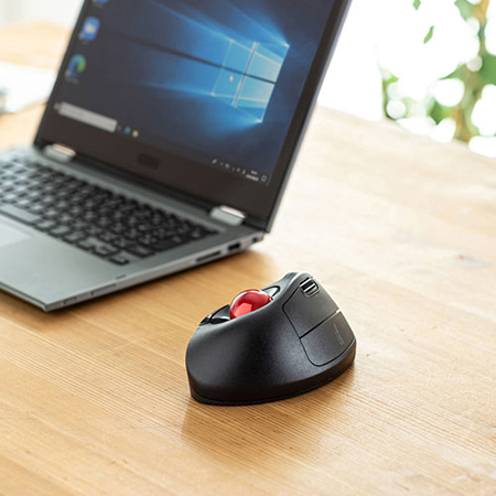 ワイヤレストラックボールマウス(エルゴノミクス・60°・親指操作