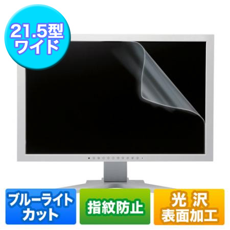 【アウトレット】ブルーライトカットフィルム(21.5型ワイド対応・液晶保護・指紋防止光沢)