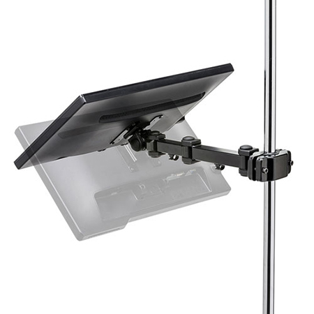 ポール取付け用 モニターアーム 高耐荷重15kgまで 支柱径25～40mm 長