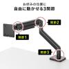 【アウトレット】高耐荷重 モニターアーム 2～20kg対応 クランプ式 グロメット式 ブラック