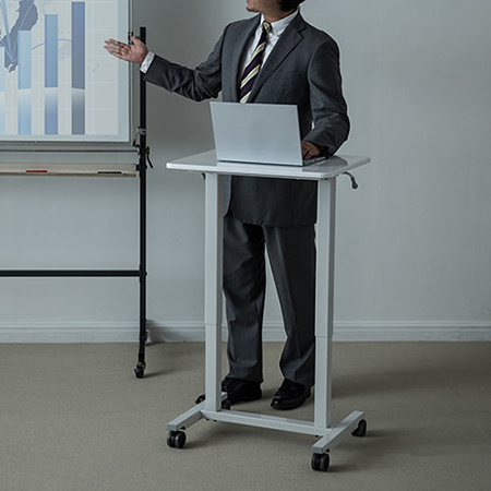 スタンディングデスク(ガス圧昇降式・横幅60cm・奥行45cm・昇降