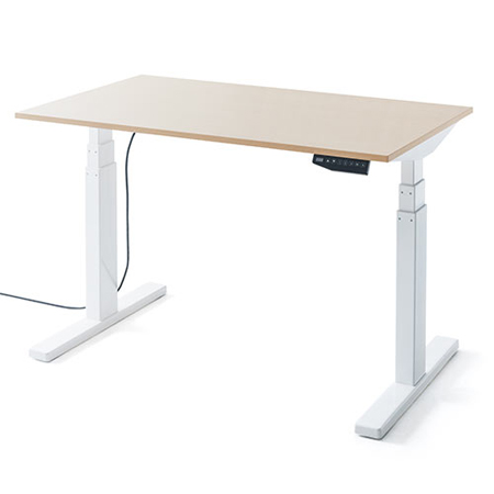 スタンディングデスク(電動昇降式・幅120cm・奥行70cm・木目調・高さメモリー付き)