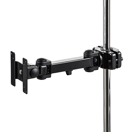 【アウトレット】モニターアーム自作用 支柱取付 ポール取付 32インチ対応 水平3関節アーム 高耐荷重15kg 細支柱向け ポール経25～40mm