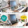 【アウトレット】モニター台(USB3.0・コンセント搭載・キーボード収納・スチール製・幅100cm・ホワイト)