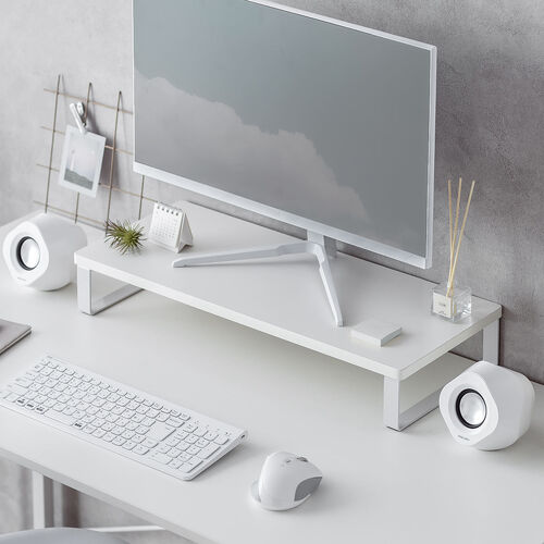 【アウトレット】モニター台 幅60cm 奥行25cm ホワイト