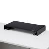 【アウトレット】キーボード収納モニター台(電源タップ+USBポート付き/W600×D300mm・ブラック)
